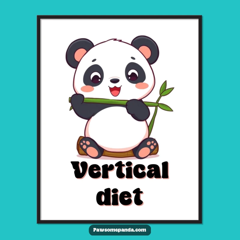 Funny Panda Balancing Bamboo Poster - Zen Wall Art for Panda Lovers!