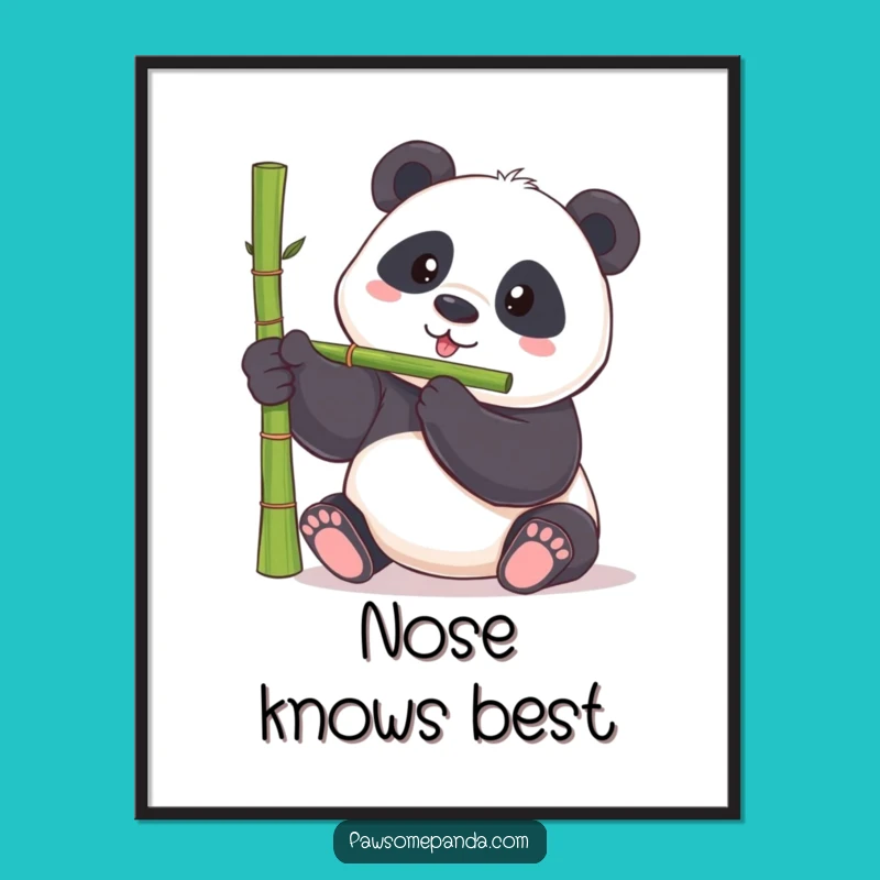 Funny Panda Balancing Act Poster - Whimsical Wall Art for Panda Lovers