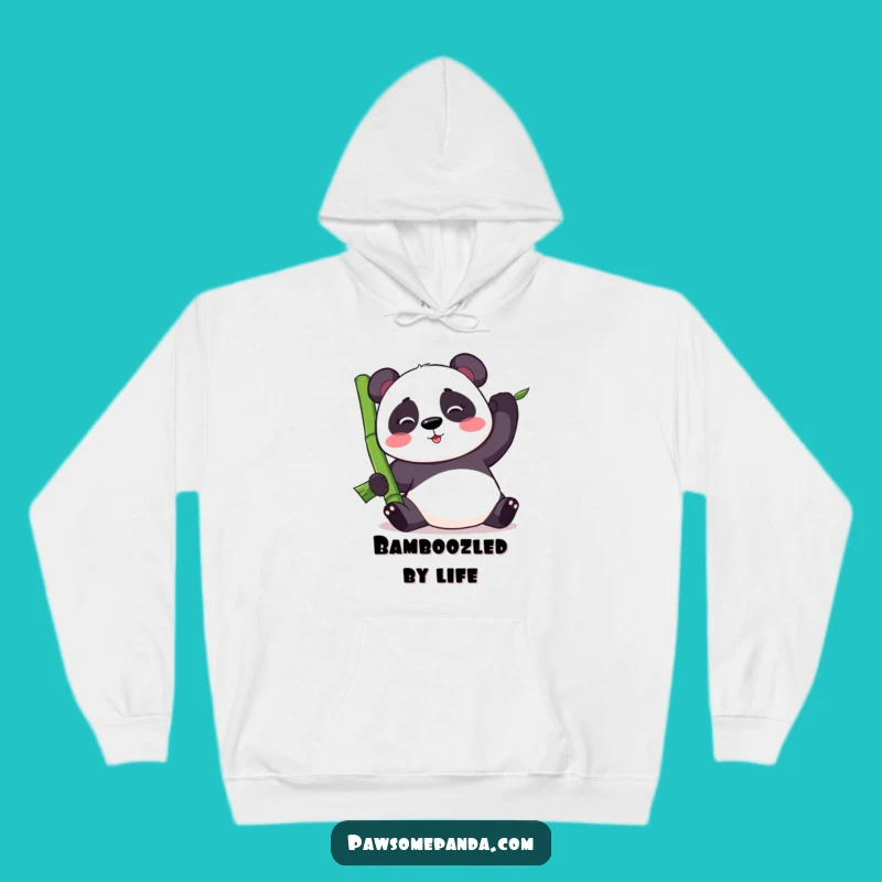 Cozy Funny Kawaii Panda Balancing Bamboo Hoodie - Warm Cute Panda Gift