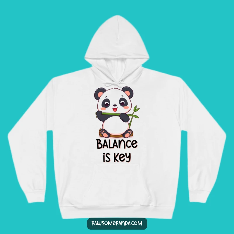 Cozy Funny Panda Balancing Bamboo Hoodie - Warm & Zen Casual Wear!