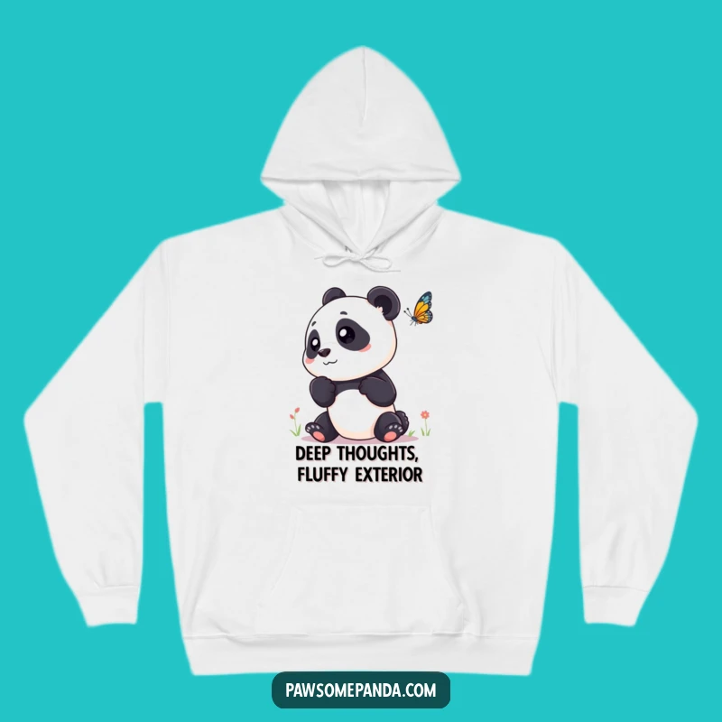 Funny Panda Butterfly Hoodie: Cozy Curious Panda Sweatshirt Gift