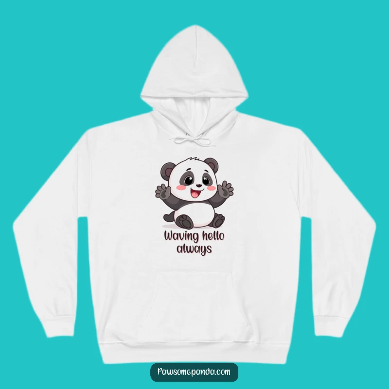 Funny Panda Waving Hoodie: Cozy Comfort and Hilarious Greetings for All