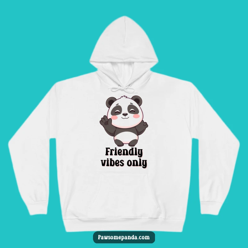 Funny Smiling Panda Happy Wave Hoodie, a Cozy Positivity Gift