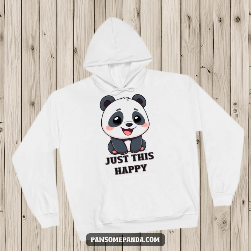Funny Panda Hoodie showcasing a character with a wide, goofy grin, perfect for cozying up with a smile.