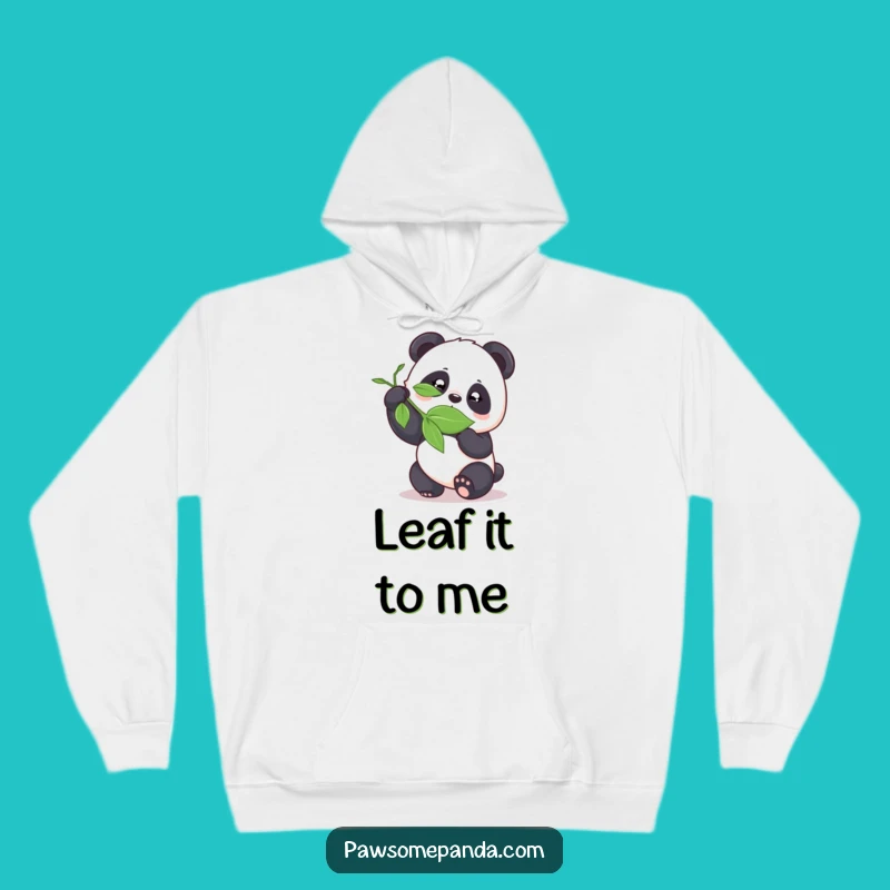 Cozy Funny Panda Bamboozling Leaf Hoodie - Warm & Cheeky Casual Wear!