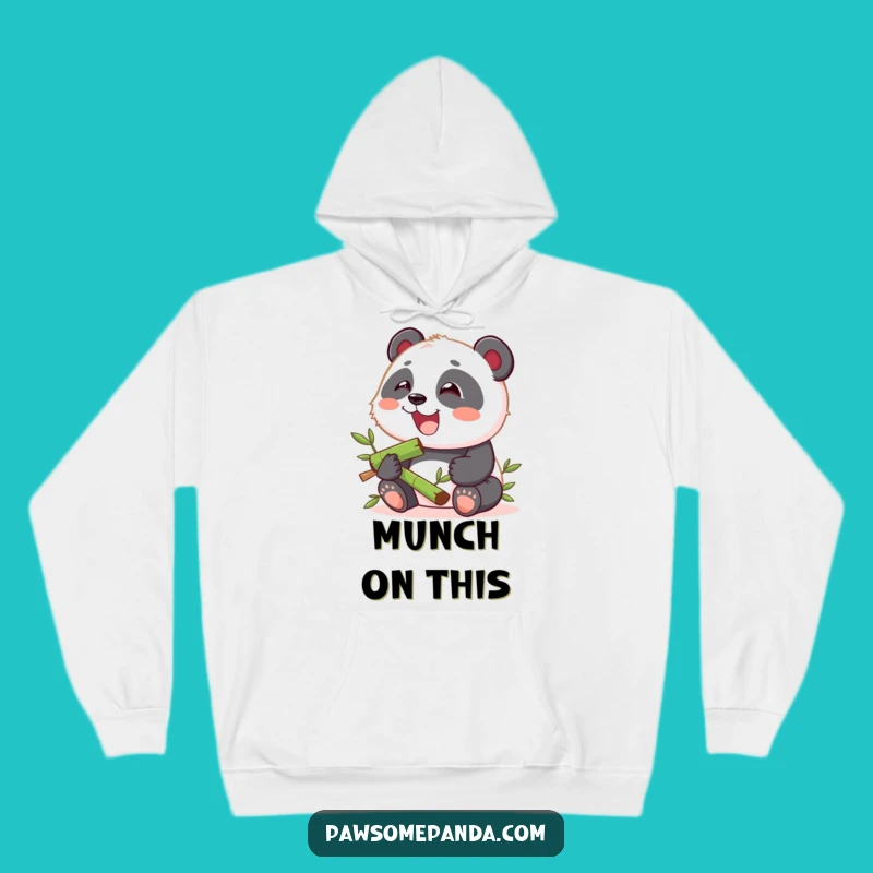 Funny Kawaii Panda Munching Hoodie: Cozy Panda Art, Ultimate Comfort Funny Gift