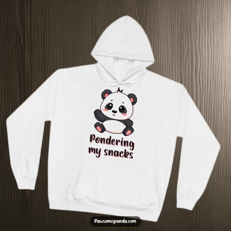 Funny hoodie featuring a cute panda character with a curious head tilt, offering warmth and a touch of endearing mystery.