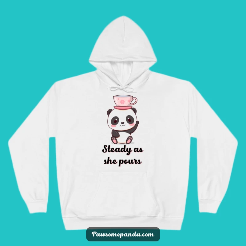 Funny Panda Tea Lover Hoodie - Cozy Balancing Sweatshirt, Ultimate Funny Gift!