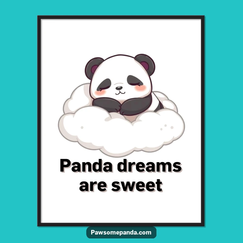 Free Printable Funny Panda Sleepy Wall Art - Cloud Roll Downloadable Decor