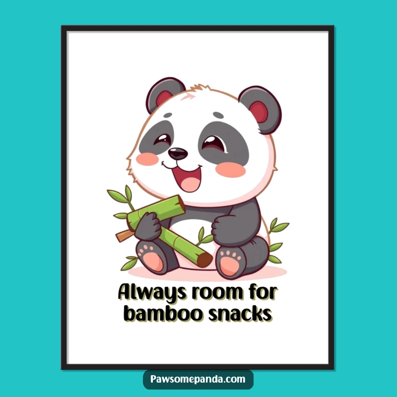 Free Printable Panda Munching Wall Art - Cute Downloadable Decor for Joy