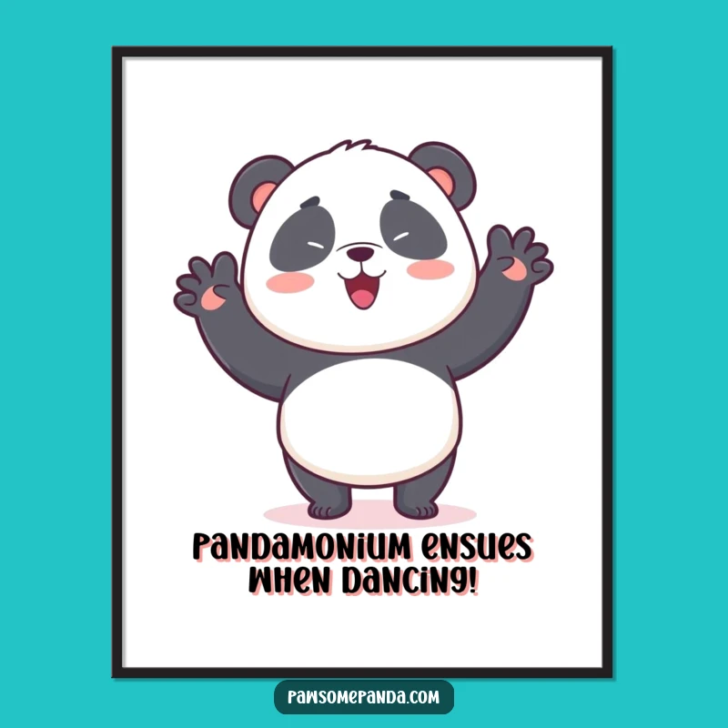 Free Printable Panda Wiggle Dance Wall Art - Funny Downloadable Decor for Smiles