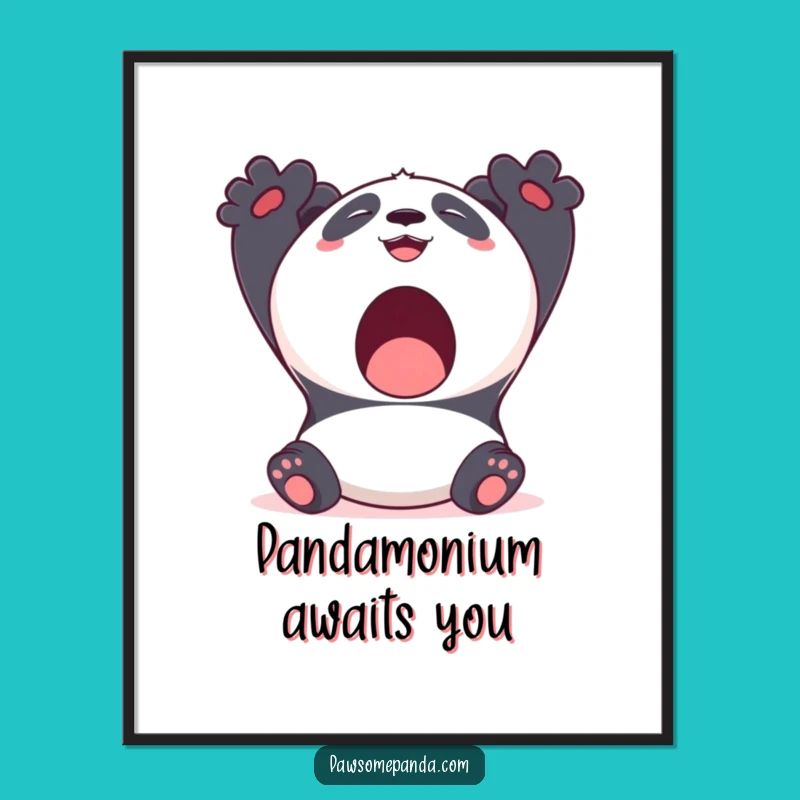 Free Printable Wall Art: Yawning Panda - Cozy & Funny Downloadable Decor!