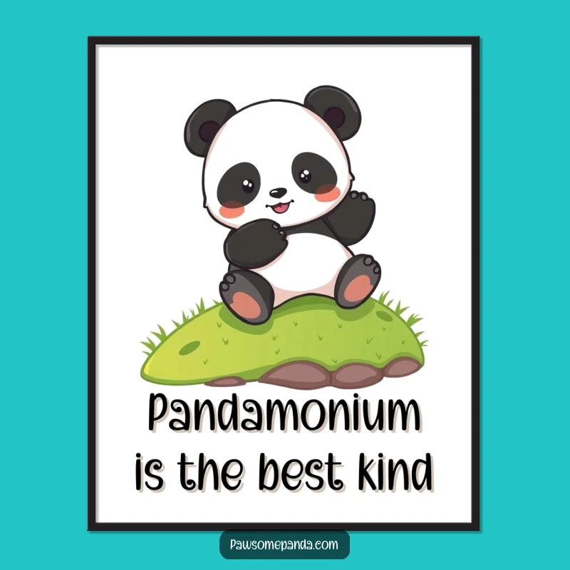 Free Printable Wall Art: Funny Rolling Panda, Humorous Downloadable Decor for a Playful Vibe