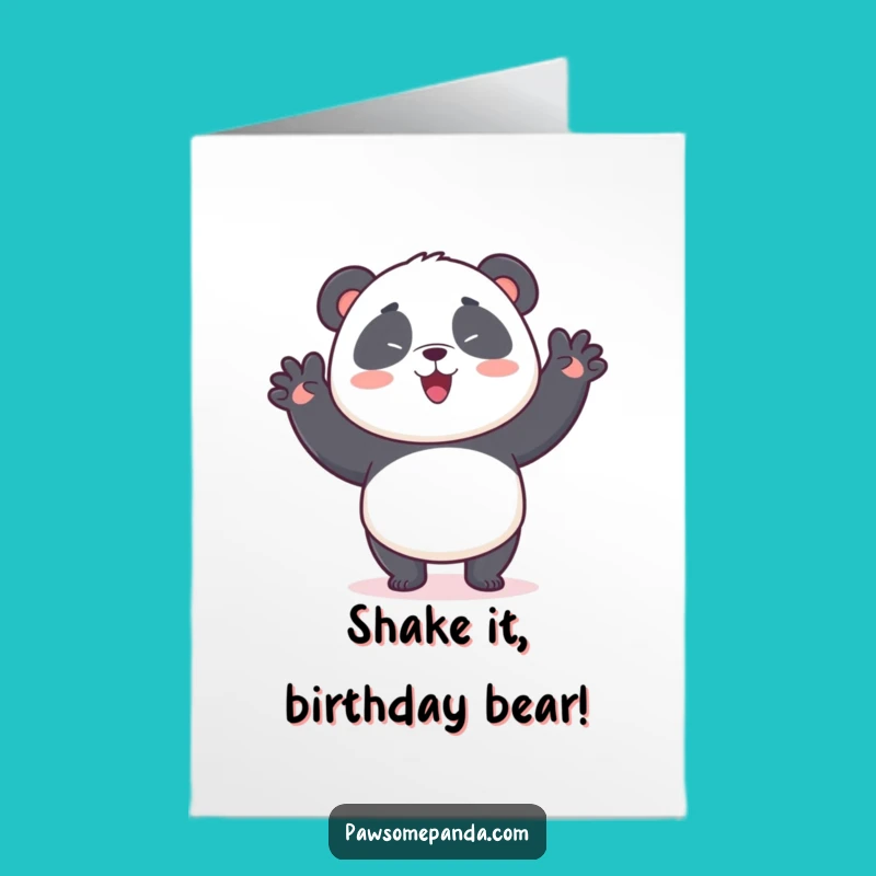 Funny Free Printable Panda Birthday Card - Wiggle Dance Downloadable for Instant Fun