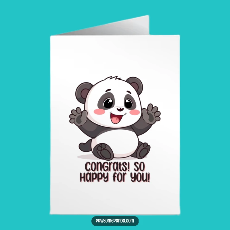 Free Printable Friendly Panda Congrats Card - Joyful Downloadable Panda Design
