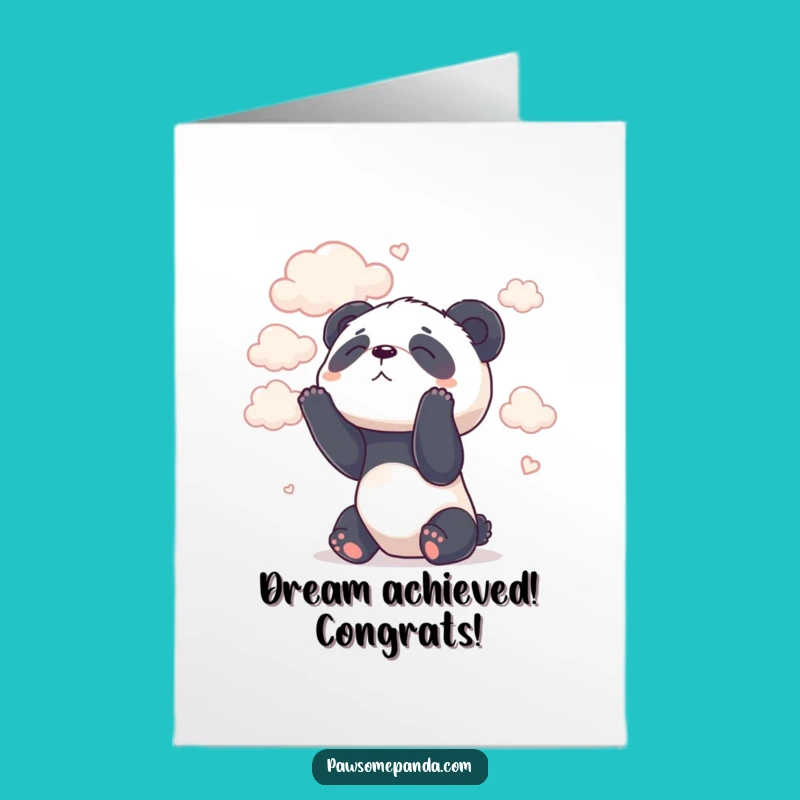 Free Printable Congrats Card: Dreamy Panda Clouds - Hopeful & Sweet Download