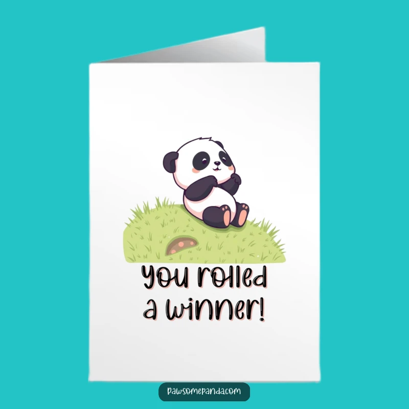 Free Printable Congrats Card: Hilarious Panda Rolling, Fun Downloadable Gift for Any Occasion!