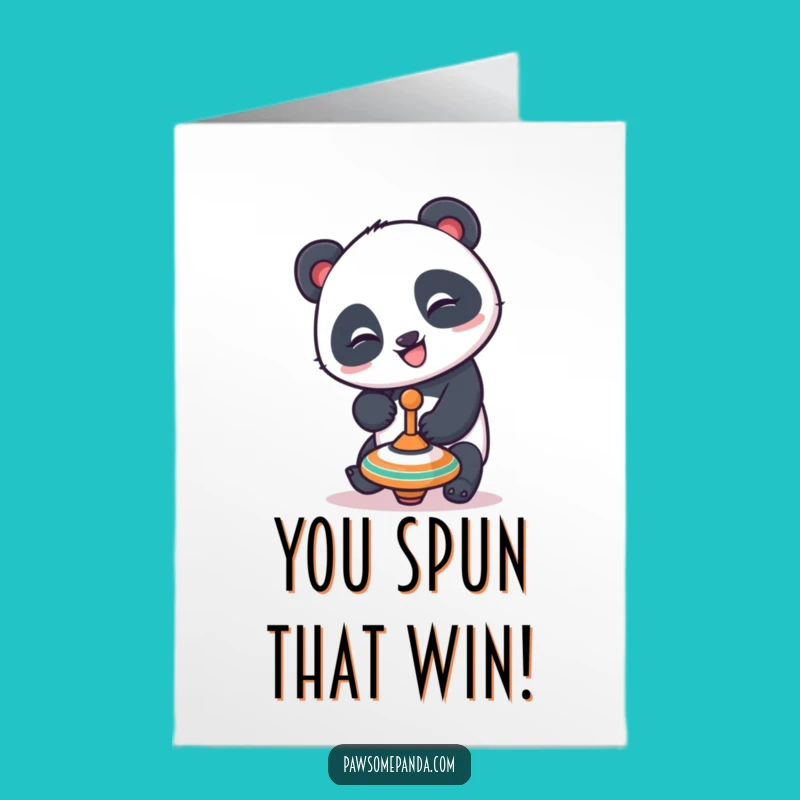 Free Printable Congrats Card: Panda Spinner, Playful Downloadable Gift