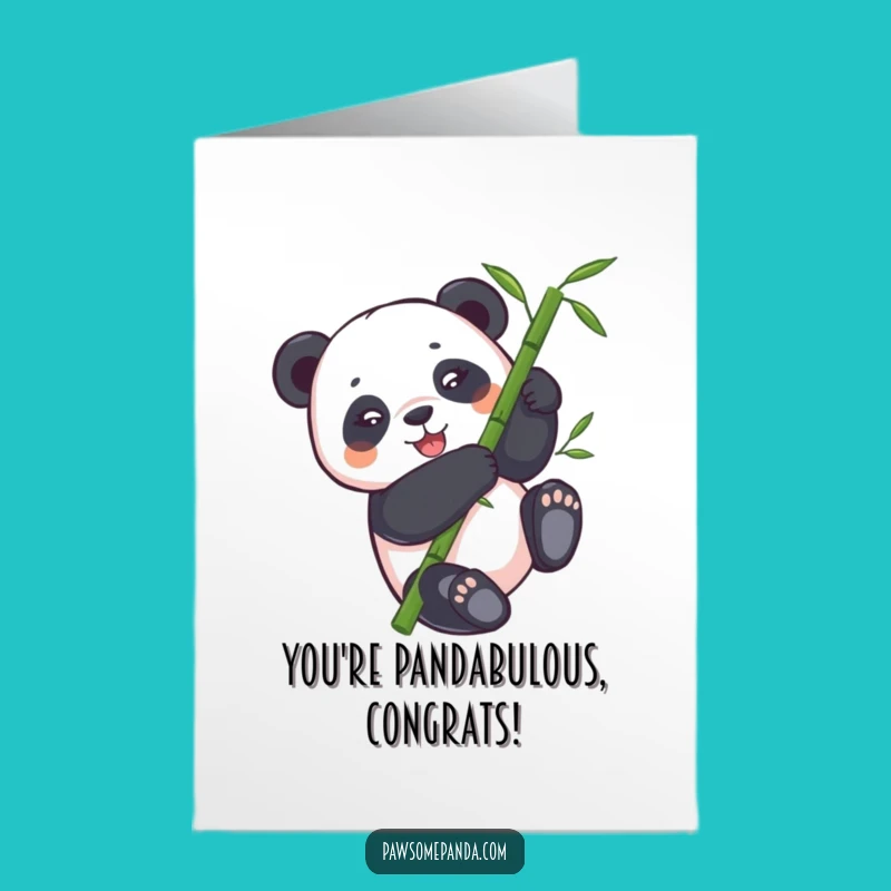 Free Printable Congratulations Card: Panda Tumble Surprise - Downloadable Joy