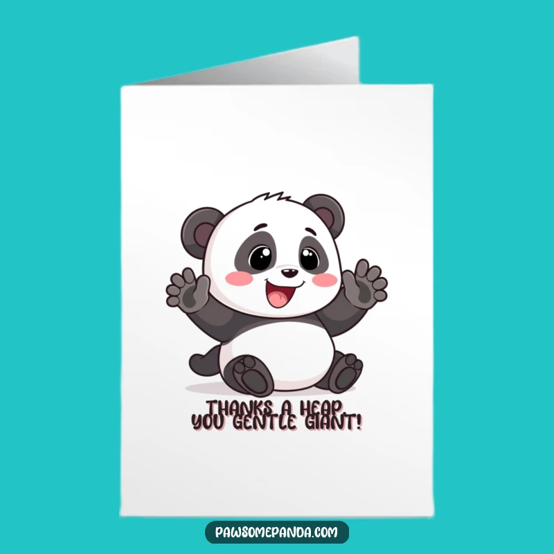 Free Printable Friendly Panda Thank You Card - Grateful Downloadable Bear Design