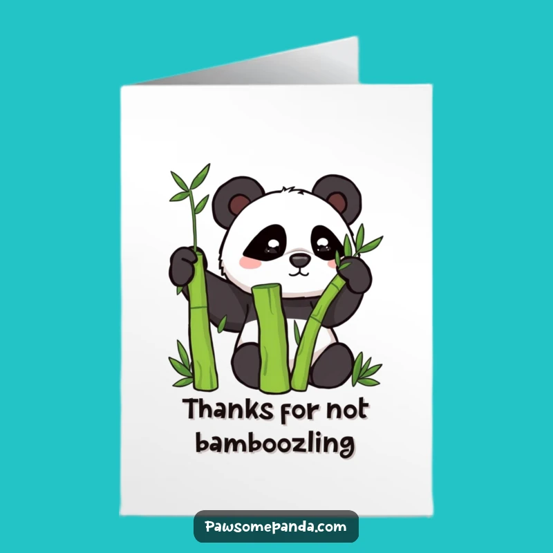 Free Printable Thank You Card: Panda Hiding - Charming & Mischievous Download