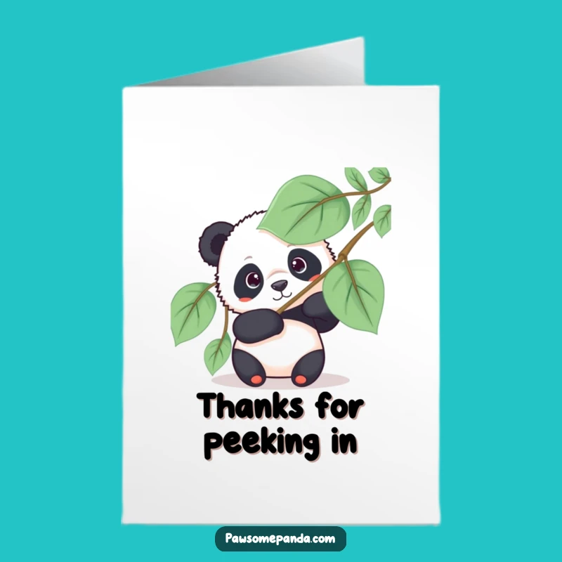 Free Printable Thank You Card: Panda's Leafy Hideaway - Downloadable Thanks