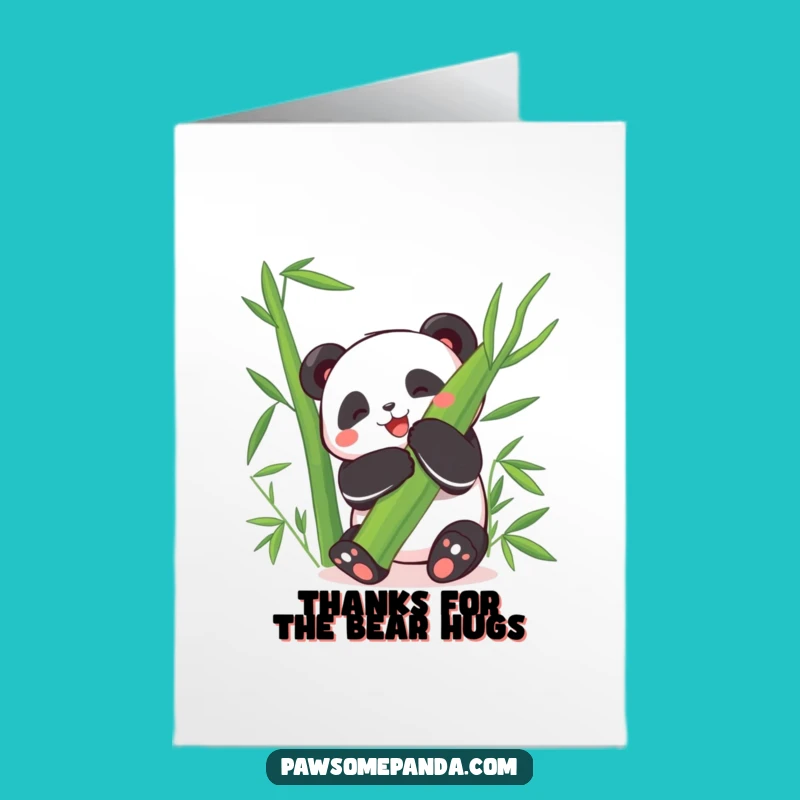 Free Printable Happy Panda Thank You Card: Joyful Downloadable Appreciation Gift