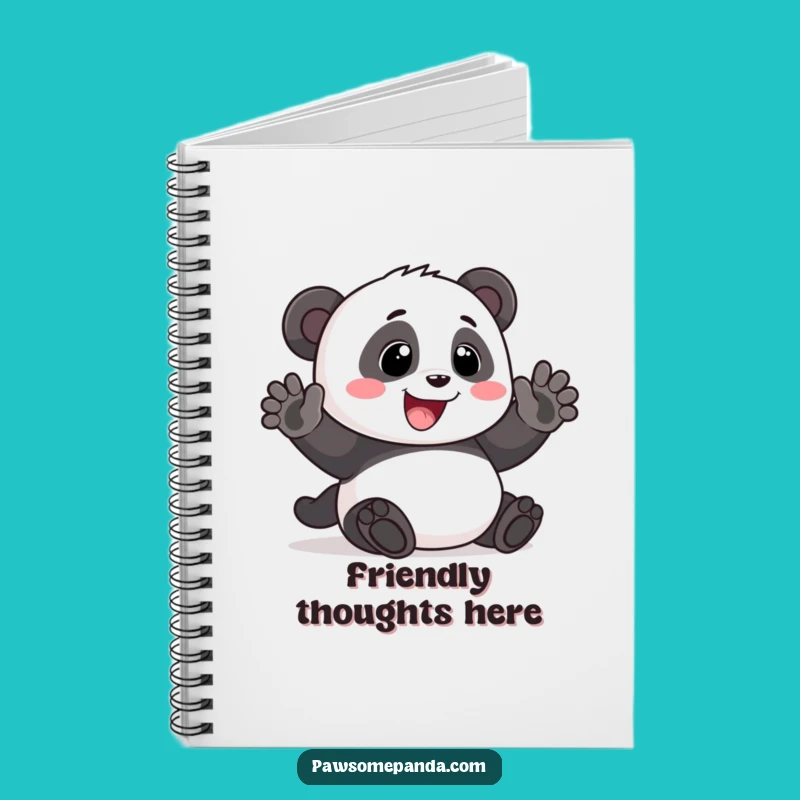 Funny Panda Waving Notebook: Jot Down Ideas with a Friendly Smile