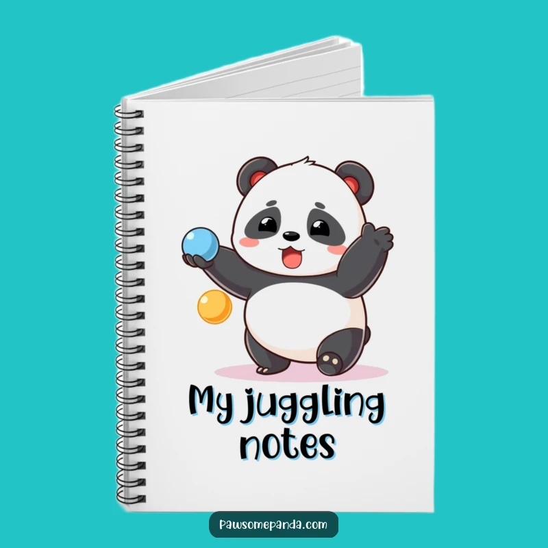 Funny Chubby Panda Juggling Notebook - Jot Down Ideas with a Smile