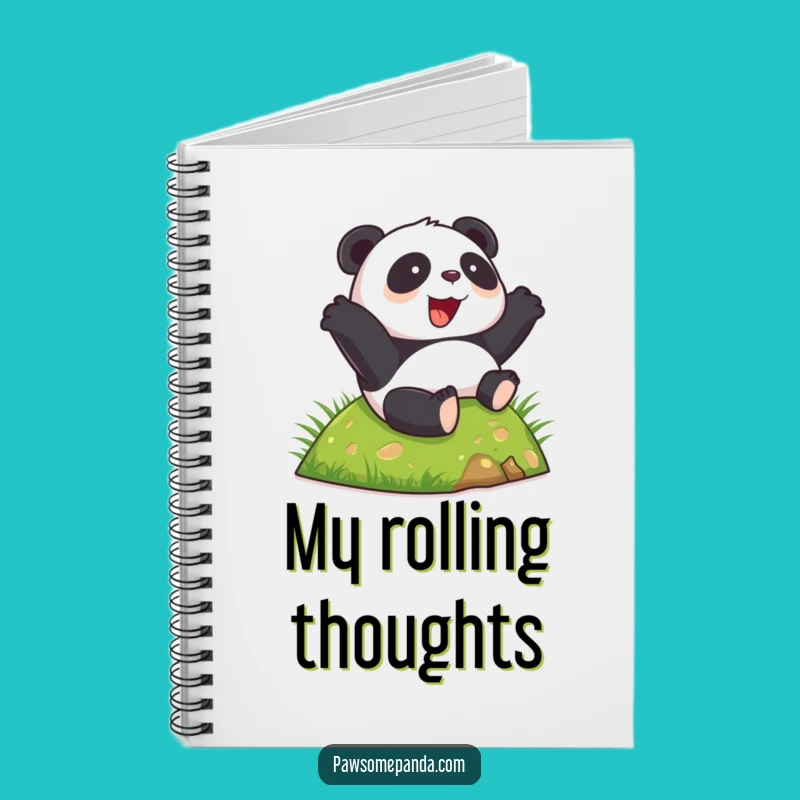 Funny Happy Panda Rolling Notebook - Jot Down Joy with a Smile