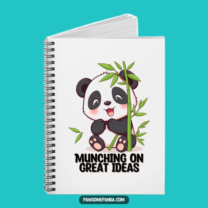 Funny Panda Bamboo Munching Notebook: Happy Character Journal for Notes Gift