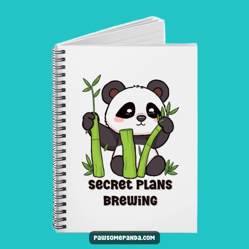 Funny Panda Bamboo Notebook - Jot Down Secrets Gift