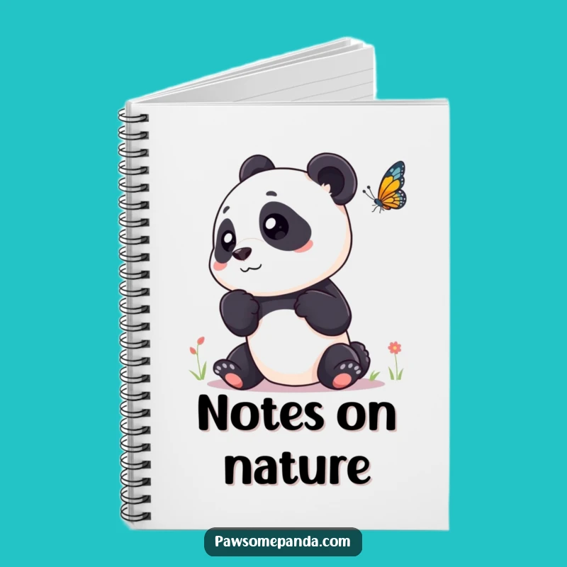 Funny Panda Butterfly Notebook: Curious Journal For Nature Lovers Gift