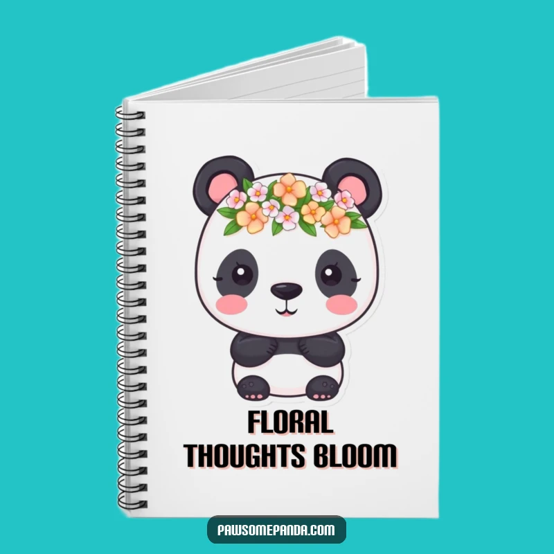 Funny Panda Flower Crown Notebook: Jot Down Ideas with Floral Charm