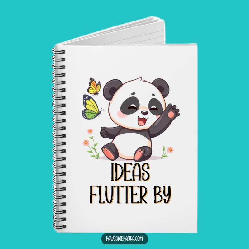 Funny Panda Butterfly Notebook: Jot Down Ideas with Playful Action
