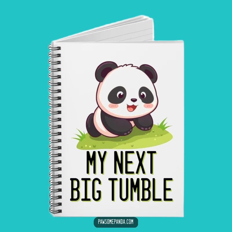 Funny Kawaii Panda Rolling Hill Notebook - Cute Journal Panda Gift