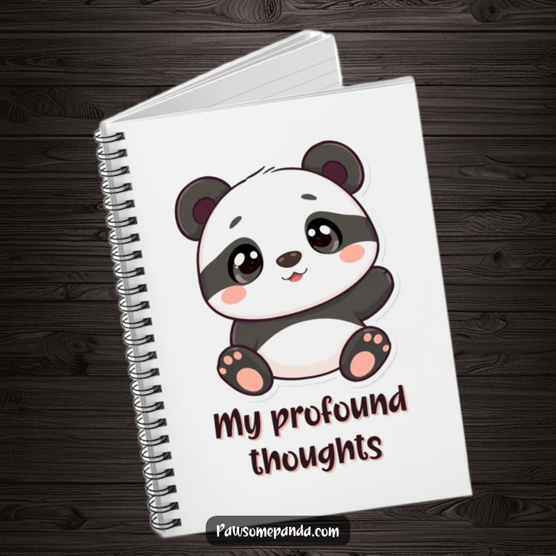 Funny panda notebook with a curious panda character, ideal for journaling, notes, and sketches with an adorable twist.