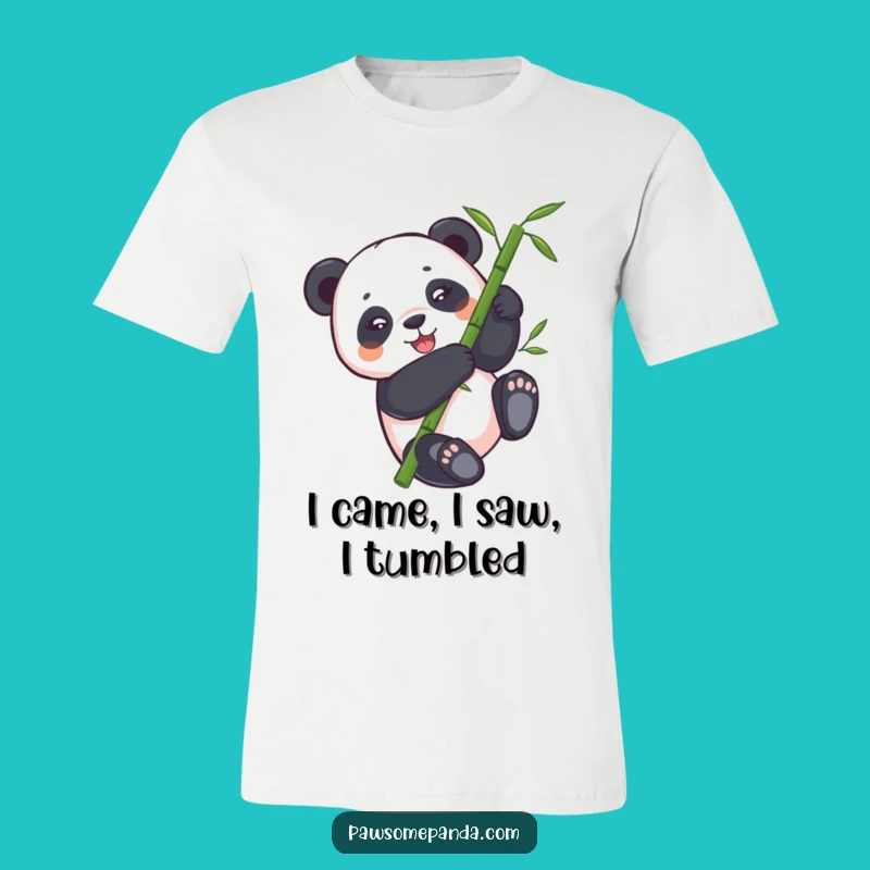 Funny Panda Bamboo Tumbling T-Shirt - Comical Animal Tee for Panda Fans