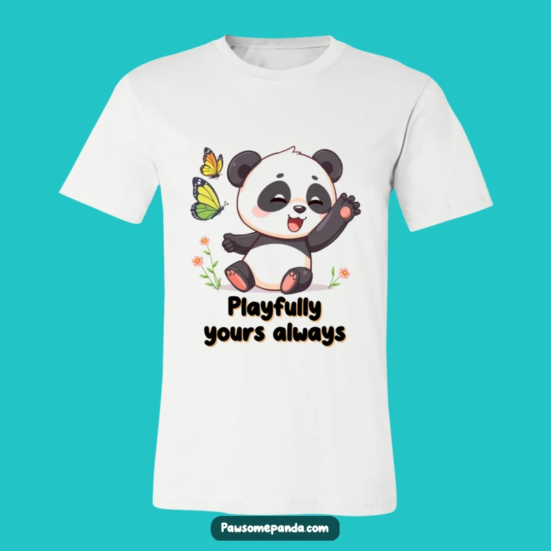 Funny Panda Butterfly T-Shirt: Wear Playful Action with Adorable, Hilarious Style