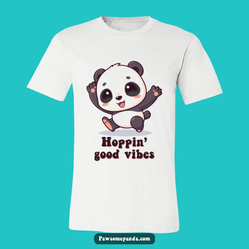 Funny Panda Hop T-Shirt: Wearable Joy with Cute Cartoon Character Gift!
