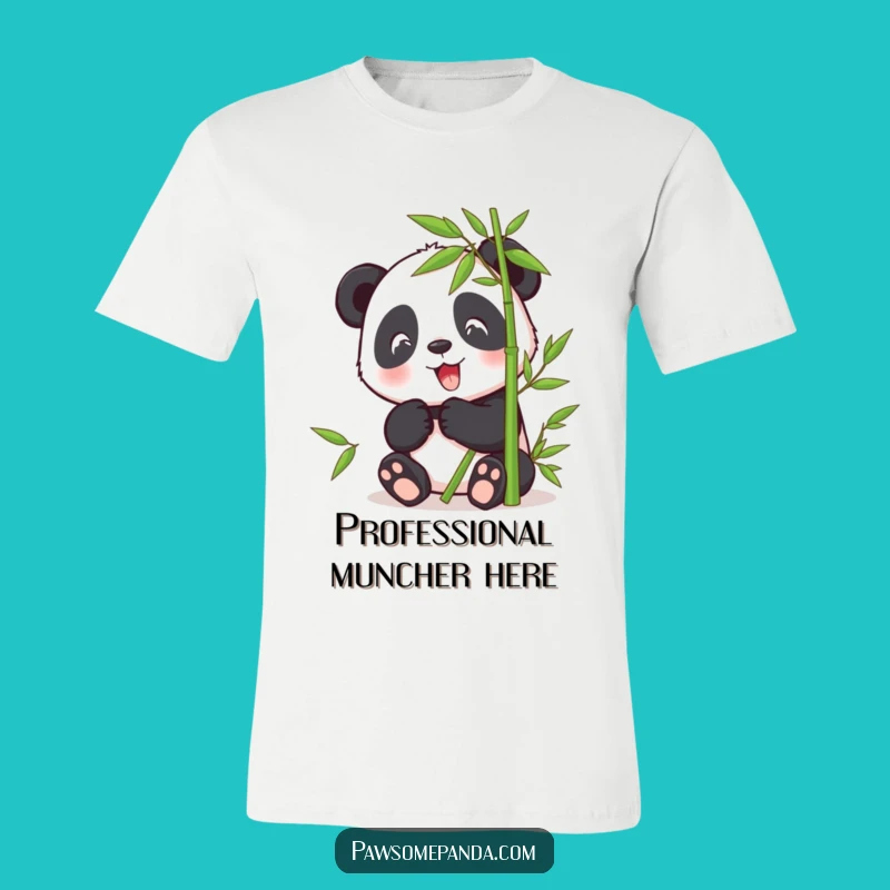 Funny Panda Bamboo Munching T-Shirt: Happy Character for Zoo Fans Gift