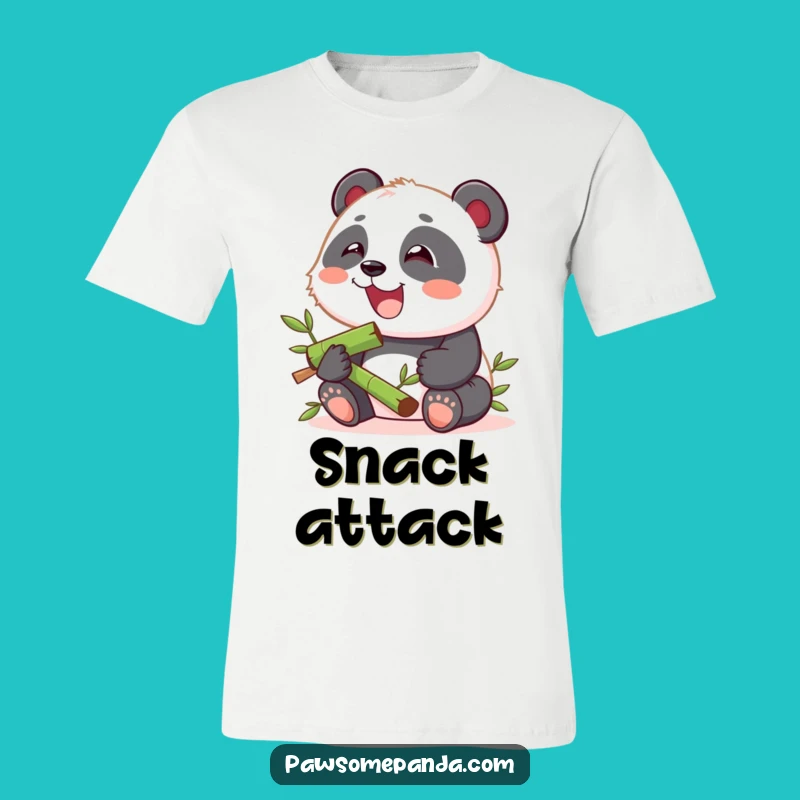 Funny Kawaii Panda Munching T-Shirt: Cute Panda Snack Art, Ideal Heartwarming Funny Gift