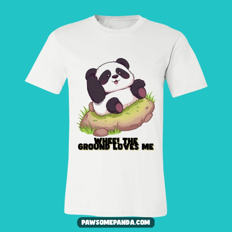 Funny Curious Panda Rolling Down Hill T-Shirt - Awesome Graphic Tee Gift
