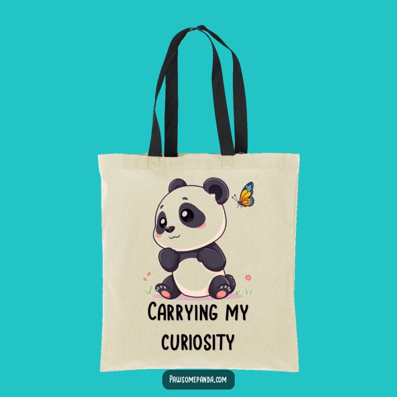 Funny Panda Butterfly Tote Bag: Curious Nature Lover Bag Gift