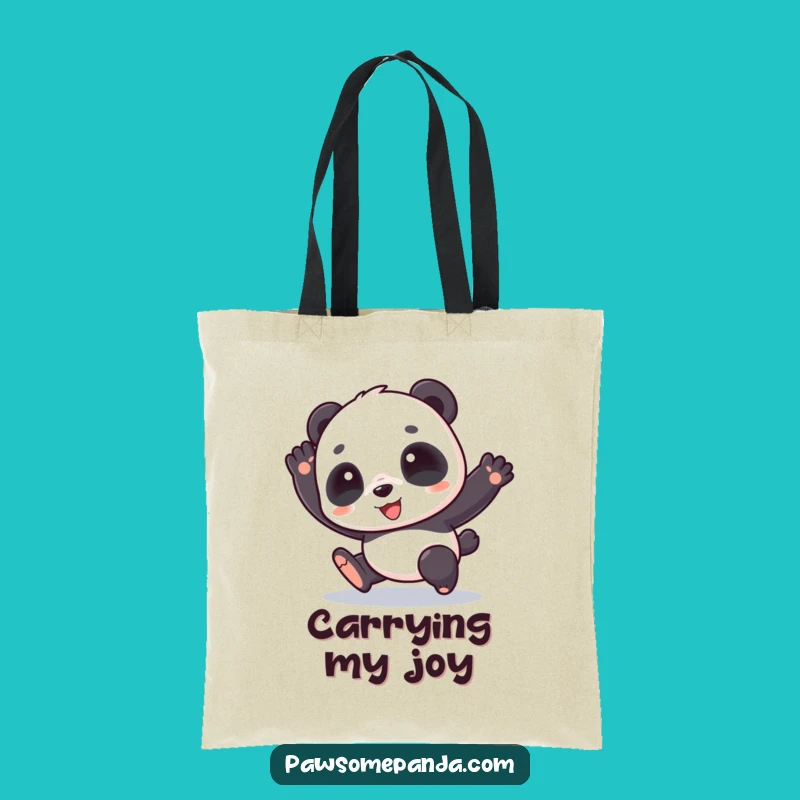 Funny Panda Hop Tote Bag: Carry Your Essentials with Cute Cartoon Charm Gift!