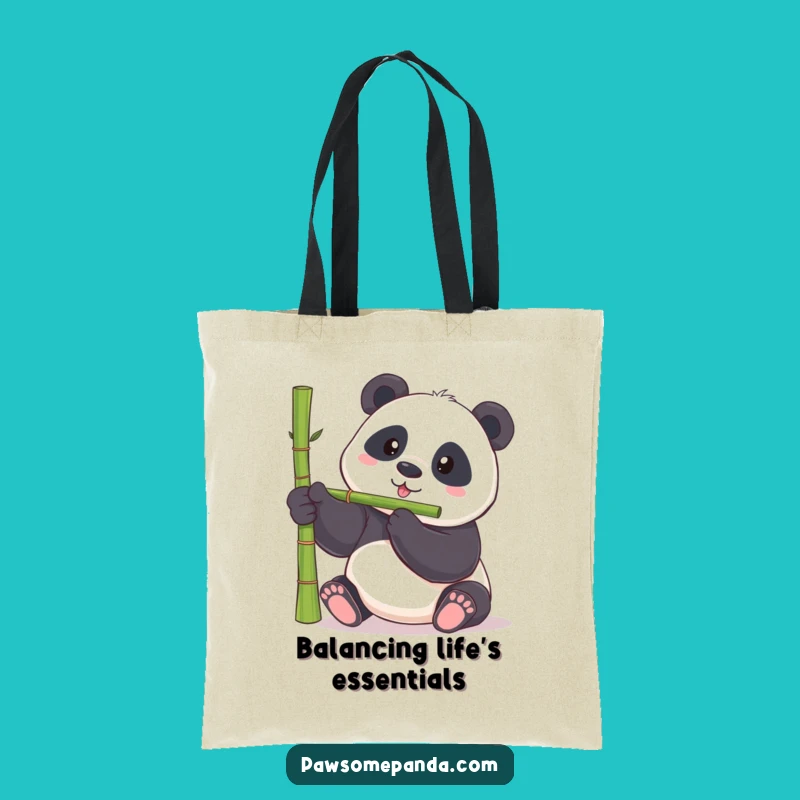 Funny Panda Balancing Act Tote Bag - Chic and Comical Carry-All