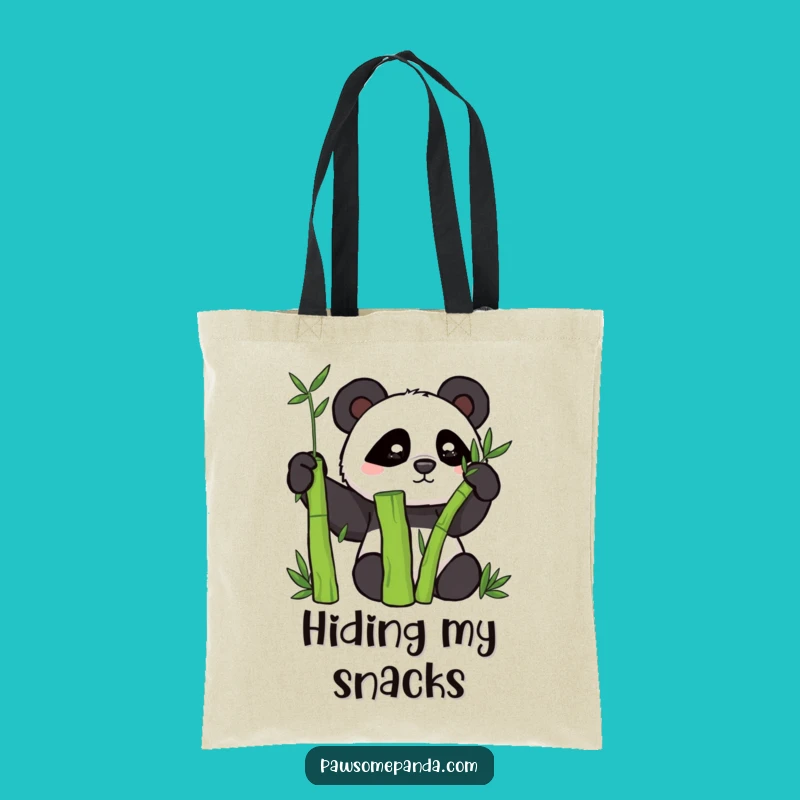 Funny Panda Bamboo Tote Bag - Playful Carryall Gift