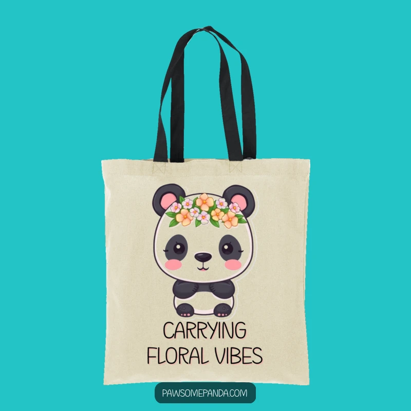 Funny Panda Flower Crown Tote Bag: Carry Your Charm and Essentials with Style
