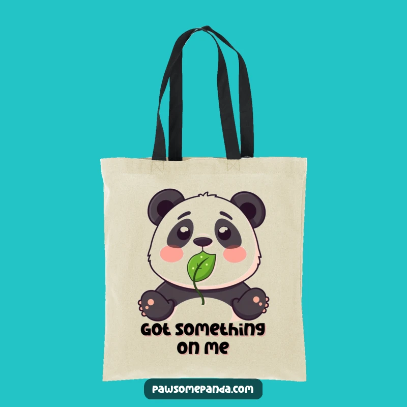Funny Panda Leaf Nose Tote Bag - Quirky Shopping Gift