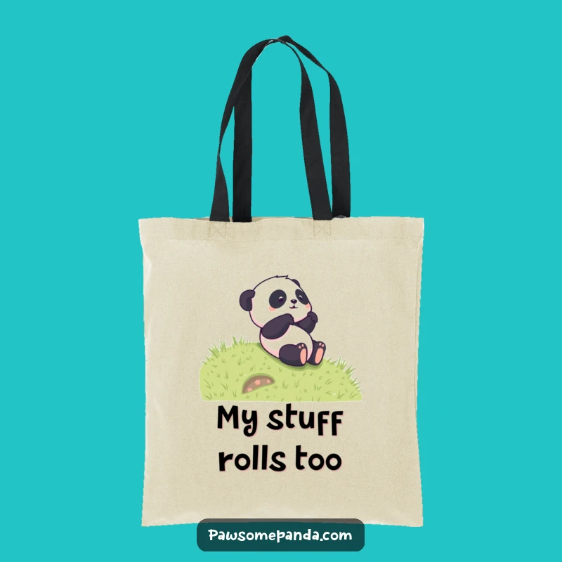 Funny Panda Rolling Tote Bag - Practical Cartoon Carryall, Ideal Funny Gift!